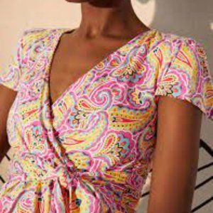 Boden Multicolor Paisley Wrap Dress